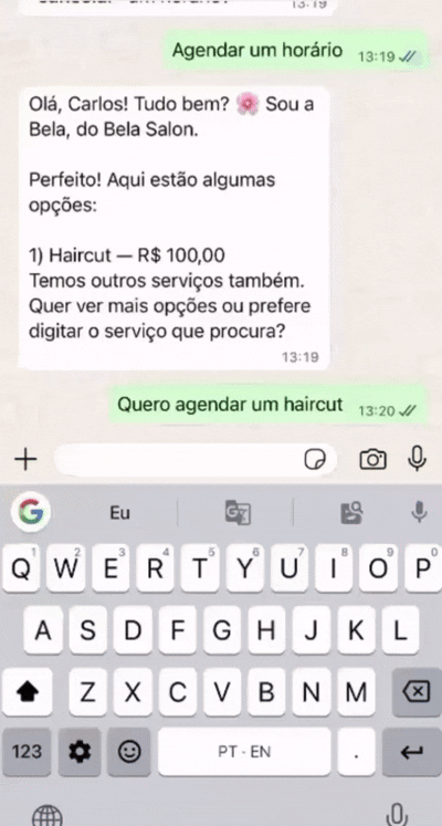 Demonstração do sistema de agendamento